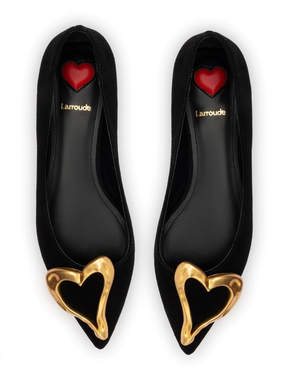 NWB Larroude Lee Amore (black heart) flats 7